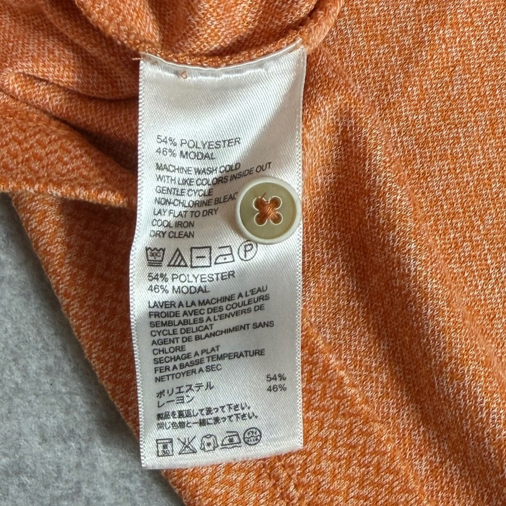 Tommy Bahama Polo Shirt Mens Size Large Orange Short Sleeve Knit Modal Blend - Picture 8 of 9